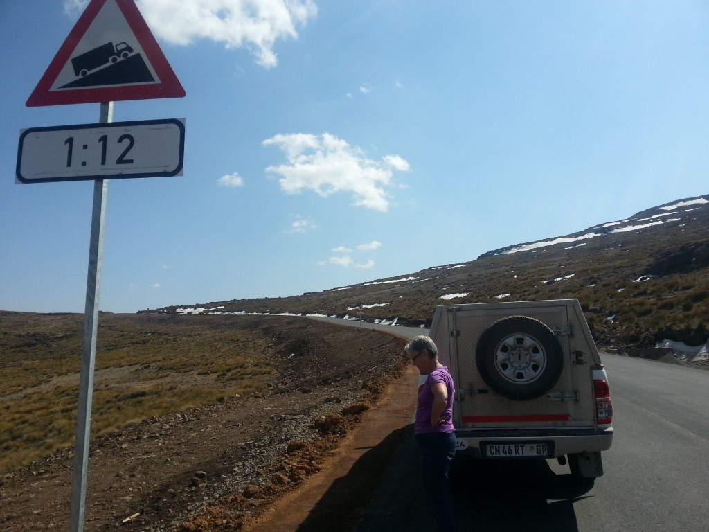 Stopped on Kotisephola pass with ice still around