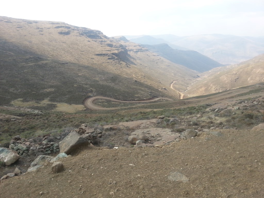 The steep 4WD track into the Lost Valley of Khubelu