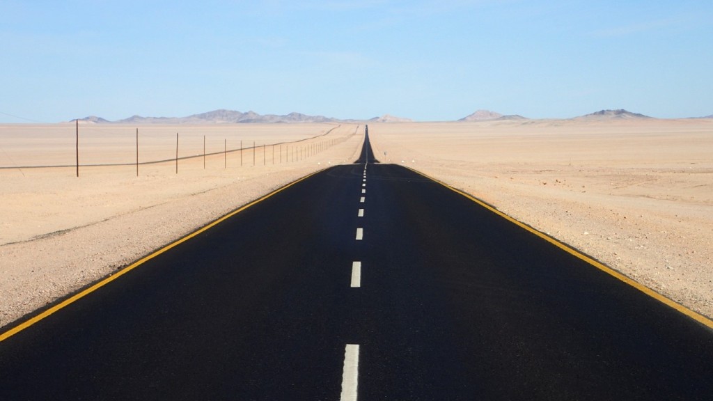 Driving through the Namibian Desert