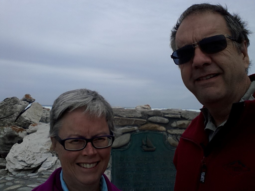 A selfie at the southern most point in Africa