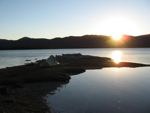 camped on horseshoe inlet port davy track south-west tasmania
