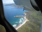lion rock from plane south coast track tasmania