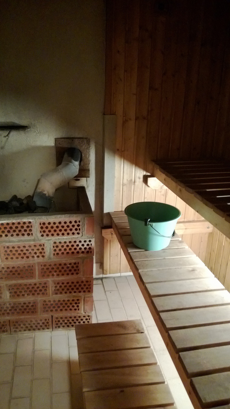 The Finnish wood heated sauna we tried out where we are staying