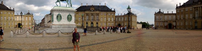 Judy outside a fellow Australians home in Copenhagen, hoping for an invite in from ... Princess Mary