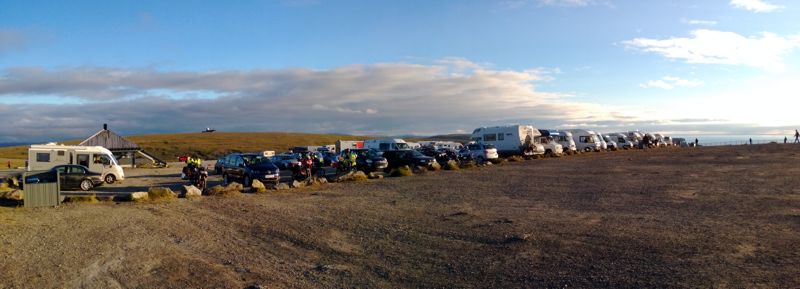 Just some of the campervans parked (overnight) at Nordkapp, there must be at least 50