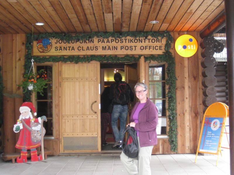 Judy at the "official" Santa Claus post office at Santa Land on the Arctic circle
